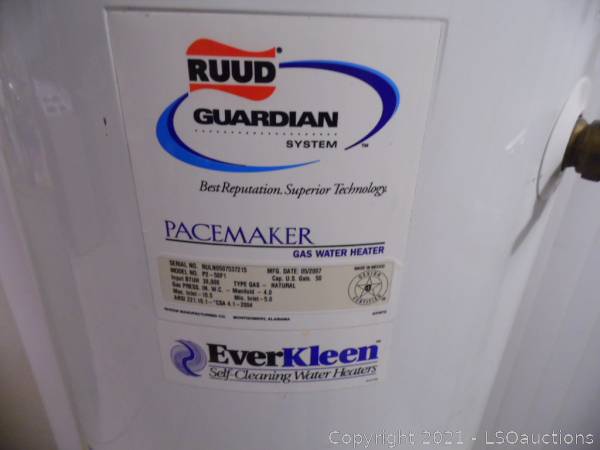 ruud pacemaker gas water heater